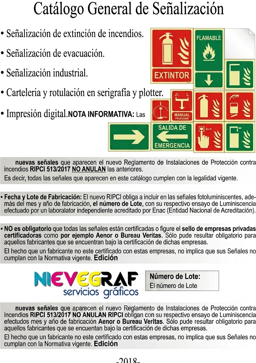 Catálogo General de Señalización